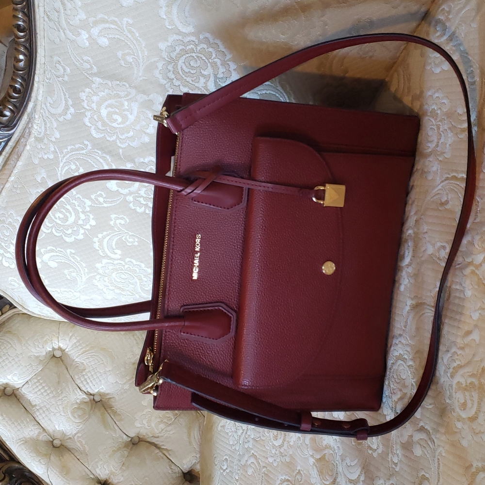 MICHAEL KORS dark red purse purse
